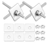 QUARKZMAN 8Set Barra Filettata Completa M3x30mm, 304 Acciaio Inossidabile Barra Filettata Perne Filettatura Destrorsa Con Dado Rondella Quadrata Per Ancoraggio Strutturale Fissaggio Vite