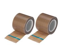 QUARKZMAN 9m/30 Piedi, Nastro Ptfe da 50mm/2", Nastro Tessuto Ptfe, Nastro Adesivo Film Ptfe per Macchina Sottovuoto, Sigillatori Manuali Alta Temperatura, Marrone, 2pz