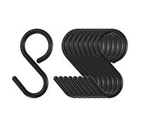 QUARKZMAN 9pz S Ganci 2,4" Plastica Appendiabiti S Forma Ganci Piccoli S Appendiabiti Armadio Asta Ganci per Appendiabiti Cucina Utensili Tazze Piante Vestiti Asciugamani Attrezzi Nero