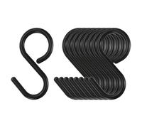 QUARKZMAN 9pz S Ganci 3,5" Plastica Appendiabiti S Forma Ganci Grandi S Appendiabiti Armadio Asta Ganci per Appendiabiti Cucina Utensili Tazze Piante Vestiti Asciugamani Attrezzi Nero