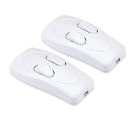 QUARKZMAN AC 250V 1A Lampada Inline Cavo Interruttore x 2pz Luce on Off Rocker Interruttore Pulsante in Riga per Soggiorno Stanza, [Bianco]