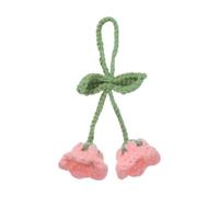 QUARKZMAN Accessorio Appeso Per Auto All'Uncinetto, Decorazione Manuale Con 2 Piccoli E Carini Fiori Di Mughetto Per Decorazione Auto Portachiavi Borsa, Rosa