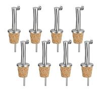 QUARKZMAN Acciaio Inossidabile Bottiglia Versatori, 10pz Auto Capovolgere Oliva Olio Beccuccio, Sughero Design Vino Bottiglia Tappi, per Versare Liquidi, Oliva Olio, Vino, Aceto