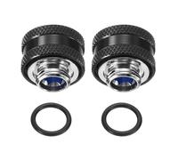 QUARKZMAN Adattatore Per Raffreddamento A Liquido G1/4" 10mm OD Rame Fitting A Compressione Con Guarnizione O-Ring Per Sistemi Di Raffreddamento A Liquido Per PC Computer Nero-Blu 2 Pz