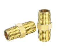 QUARKZMAN Adattatore Riduttore Raccordo Tubo Ottone 1/4NPT Maschio x 1/4NPT Maschio per Manometro Pressione Acqua Olio Aria Sensore di Temperatura, Confezione da 2
