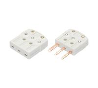 QUARKZMAN Adattatore Spina Femmina Maschio per Cavo Termocoppia a U con Connettori a Spina Piana a 3 Punte, Temperatura 220°C(428°F) per Sonda Sensore Termocoppia, Bianco, 1 Set