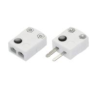 QUARKZMAN Adattatori Spina Femmina Maschio per Cavo Termocoppia Ceramica Tipo K, Temperatura 650°C(1202°F) per Sonda Sensore Termocoppia, Bianco con Nero, 1 Set