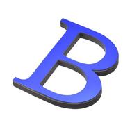 QUARKZMAN Adesivi Murali Specchio Alfabeto Acrilico 3D Lettera B Decorazione Domestica Adesiva per Lettere Segno Adesivo Arte per Decorazione Fai Da Te, Blu