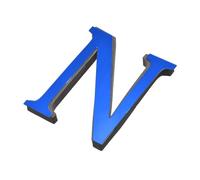 QUARKZMAN Adesivi Murali Specchio Alfabeto Acrilico 3D Lettera N Decorazione Domestica Adesiva per Lettere Segno Adesivo Arte per Decorazione Fai Da Te, Blu