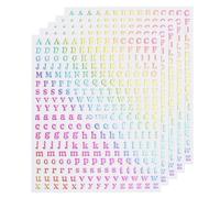 QUARKZMAN Adesivi per Unghie con Lettere 5 Fogli, Decalcomanie per Unghie 3D Olografiche Alfabeto Autoadesive per Decorazione Unghie Fai Da Te Donne, Arcobaleno
