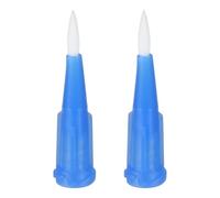 QUARKZMAN Ago Erogatore Spugna Conico 2 Pezzi Calibro 22 0,41mm Blu | Punte Smusse per Dispenser di Adesivo, Punta a Spillo con Spazzola, per Applicatore Industriale di Olio o Colla