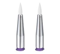 QUARKZMAN Ago erogazione conico calibro 21 0,6mm Viola/Argento | 2 Pezzi, Punta in spugna smussata per adesivo, Spazzola in spugna con testina a spillo, per applicatore di olio o colla
