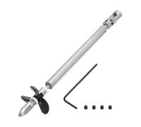 QUARKZMAN Albero Trasmissione con Elica e Giunto Cardanico per Kit Assemblaggio Barca RC, Albero L130mm, Manicotto L80mm, Elica Tripla D36mm, Adatto per Alberi Motore 4mm