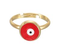 QUARKZMAN Anello Malocchio, Anello Singolo Occhio Rosso Anelli Malocchio Per Donne Con Scatola Decorativa Nera Per Protezione Della Fede Turca, Fai Da