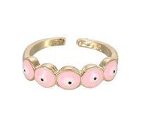 QUARKZMAN Anello Malocchio Rosa 5 Occhi Anelli Malocchio Per Donne Con Scatola Decorativa Nera Per Protezione Della Fede Turca DIY Regali