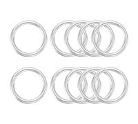 QUARKZMAN Anello O Saldato in Acciaio Inossidabile 316, 10 Pezzi 35mm/1.38" Id 6mm di Spessore Fibbia Ad Anello O per Sedie a Dondolo, Piante, Cinture Artigianali, Borse, Tonalità Argento