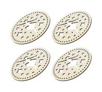 QUARKZMAN Base Per Cesto All'Uncinchio Cerchio In Legno Da 5.5 Pollici Fondo Per Borsa All'Uncinchio In Legno Non Finito Cesto Fai Da Te Basi Intrecciare Borsa Confezione 4 Dancing.