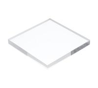 QUARKZMAN Base Supporto Espositore Acrilico 4x4x0,4 Pollici Solido Trasparente Quadrato Espositore Alzata per Esposizione Commerciale o Casa Collezioni Gioielli