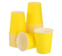 QUARKZMAN Bicchieri di Carta Usa e Getta Colorati,30pz 250ml Giocattoli Educativi Creativi Articoli Artigianato Bicchieri Carta Fai Da Te per Feste (Giallo)