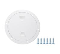 QUARKZMAN Boat Hatch, 6" Round Non Slip Plate Inspection Deck Access Hatch & Lid, Detachable Cover with Screws for Marine Boat Yacht Ships, Bianco
