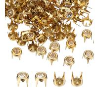 QUARKZMAN Borchie di strass 40 pezzi 6mm Rotondo Oro e Bianco | Perline a artiglio, Teste di chiodo, Rivetti decorativi di cristallo, Punte punk, per cinture e abbigliamento in pelle.
