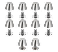 QUARKZMAN Borchie e Piedi 10 Set 10mm(3/8") Argento | Punte a Vite e Rivetti Testa Piatta, Fibbia per Pelletteria, per Pelle Fai-da-te: Collare, Cintura, Borsa Tote