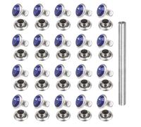 QUARKZMAN Borchie in Cristallo 6mm 80 Pezzi Argento Blu Scuro