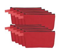 QUARKZMAN Borsellini Da Trucco In Tela, 10 Pezzi Borse Cosmetiche Da Viaggio, Borse Multiuso Con Cerniera Per Toilette Vuote Per Fai Da Te, Borsa Per Matite Per Donne E Ragazze, Rosso