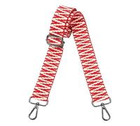 QUARKZMAN Borsellino Cinghie Sostituzione 1.5 Pollici Nera Rosso-Bianco | A Traverso Larga, Spalla Borsa Cinghia, Cinghie Per Borsa A Mano Portafoglio Borsette, Tela, Regolabile, Con Fibbia