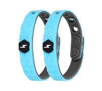 QUARKZMAN Bracciale Anti-statico, 9" Regolabile Bracciale In Silicone Anti-statico Con Design A Rombo/Fulmine Per Eliminare L'elettricità Statica, Blu 2 Pezzi