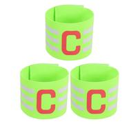 QUARKZMAN Bracciale da Capitano per Calcio, Bracciali Elastici da Capitano in Nylon per Calcio con Lettera C, Bracciali Sportivi da Capitano per Allenamento Squadra di Calcio Verde, 3 Pz