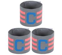 QUARKZMAN Bracciale da Capitano per Calcio, Bracciali Elastici per Capitano in Nylon con Lettera C per Squadre di Calcio, Bracciali Sportivi per Allenamento di Squadra per Grigio, 3 Pz