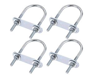 QUARKZMAN Bullone U Tondo Acciaio M6x40x90mm per Asse Argento 4 Set