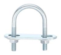 QUARKZMAN Bulloni a U Rotondi, 1 Set 27mm Larghezza Interna 53mm Lunghezza M6 Bullone a U in Acciaio al Carbonio Zincato con Dadi e Piastre, per Rimorchi Nautici
