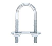 QUARKZMAN Bulloni a U Rotondi, 2 Set Larghezza Interna 25mm Lunghezza 70mm M6 Bullone a U in Acciaio al Carbonio Zincato con Dadi e Piastre, per Rimorchi Barche