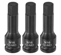QUARKZMAN Bussola esagonale per impatto 1/2 pollice 9/16 pollice Cr-Mo | Adattatore per bussola a percussione, 3 pezzi, 3 pollici (78mm), per auto, edilizia e fai-da-te