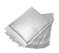 QUARKZMAN Busta Termica a Bolle, 11 × 9,4 Pollici Argento Autoadesiva Buste Termiche a Bolle Fresche Buste Postali Alluminio per Libri Cibo Cosmetici, Confezione da 25