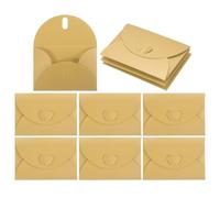 QUARKZMAN Buste Mini, 25 Buste per Biglietti di Auguri con Chiusura a Cuore, Piccolo Contenitore per Oggetti, Regalo per Inviti Matrimoniali, Feste, Lettere, Oro 10,5 x 7 cm