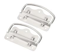 QUARKZMAN Cassapanca Maniglie 2pz - Acciaio Inox Maniglie Tiranti Pieghevole Maniglia per Legno Cassetta Portautensili Cassetta Portagioielli Cassetta Industriale Taglio Piano (Argento)