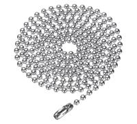 QUARKZMAN Catena A Sfera In Acciaio Inossidabile 2.4mm Lunghezza 35.4" 316L Perline Tonde Collana Per Targhetta Da Cane Catene Di Tiro Per Uomo Donna Creazione Di Portachiavi Argento