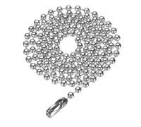 QUARKZMAN Catena A Sfera In Acciaio Inossidabile 2.4mm Lunghezza 45cm 316L Perline rotondo Collana Per Targhetta Cane Con Connettori Per Uomo Donna Realizzazione Portachiavi Argento