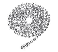 QUARKZMAN Catena A Sfera In Acciaio Inossidabile 3.0mm Lunghezza 27.6" 316L Perline Tonde Collana Per Targhetta Cane Con Connettori Fermagli Per Uomo Donna Creazione Portachiavi Argento