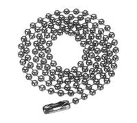 QUARKZMAN Catena A Sfera In Ferro 2.4mm Lunghezza 17.7" Collana A Perline Tonde Con Connettori E Chiusure Per Uomo E Donna Creazione Di Gioielli Braccialetti Portachiavi Nero