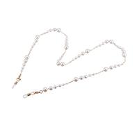 QUARKZMAN Catena per Occhiali, 26" Cinturino per Occhiali da Sole con Perline da Indossare Intorno al Collo, Catenella per, Bianco