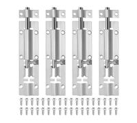 QUARKZMAN Catenaccio A Canne 4.72 x 1.38 Pollici Serratura Per Porte In Acciaio Inox Sicurezza Interna Esterna Serratura Scorrevole Con Viti Di Montaggio Per Porta Finestra Cancello.