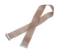QUARKZMAN Cavo a nastro piatto IDC Rainbow Wire Flat Ribbon Cable Passo 2,54 mm 26 Pin lista di connessione FC Female Connettore grigio per esperimenti fai-da-te Lunghezza 2 Ft 1 Pz