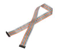 QUARKZMAN Cavo a Nastro Piatto IDC Rainbow Wire Passo 2.54mm Connessione a 20 Pin FC Doppio Connettore Femmina Nero per Esperimenti Fai da Te Lunghezza 2 Ft 1 Pz