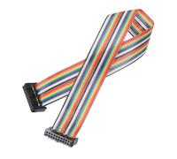 QUARKZMAN Cavo a Nastro Piatto IDC Rainbow Wire Passo 2.54mm Connessione a 20 Pin FC Doppio Connettore Femmina Nero per Esperimenti Fai da Te Lunghezza 1 Ft 1 Pz