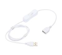 QUARKZMAN Cavo USB con Interruttore ON/OFF, Cavo di Estensione USB Maschio a Femmina con Interruttore Inline 1.0m Bianco, per Lampada da Scrivania LED, Striscia LED