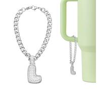 QUARKZMAN Charm A Lettera Per Stanley Tumbler Cup, Accessori Carini A Bolle Con Iniziale Lettera L Charm Con Nome ID E Strass Lucenti Per Tumbler O Altre Tazze Con Manico Per Donne, Bianco